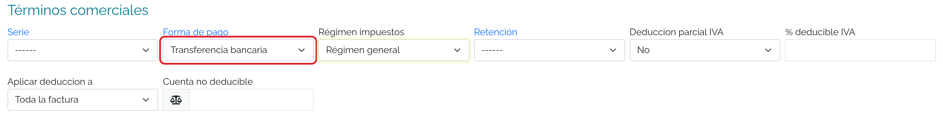 Términos comerciales de Distribuciones Albor.