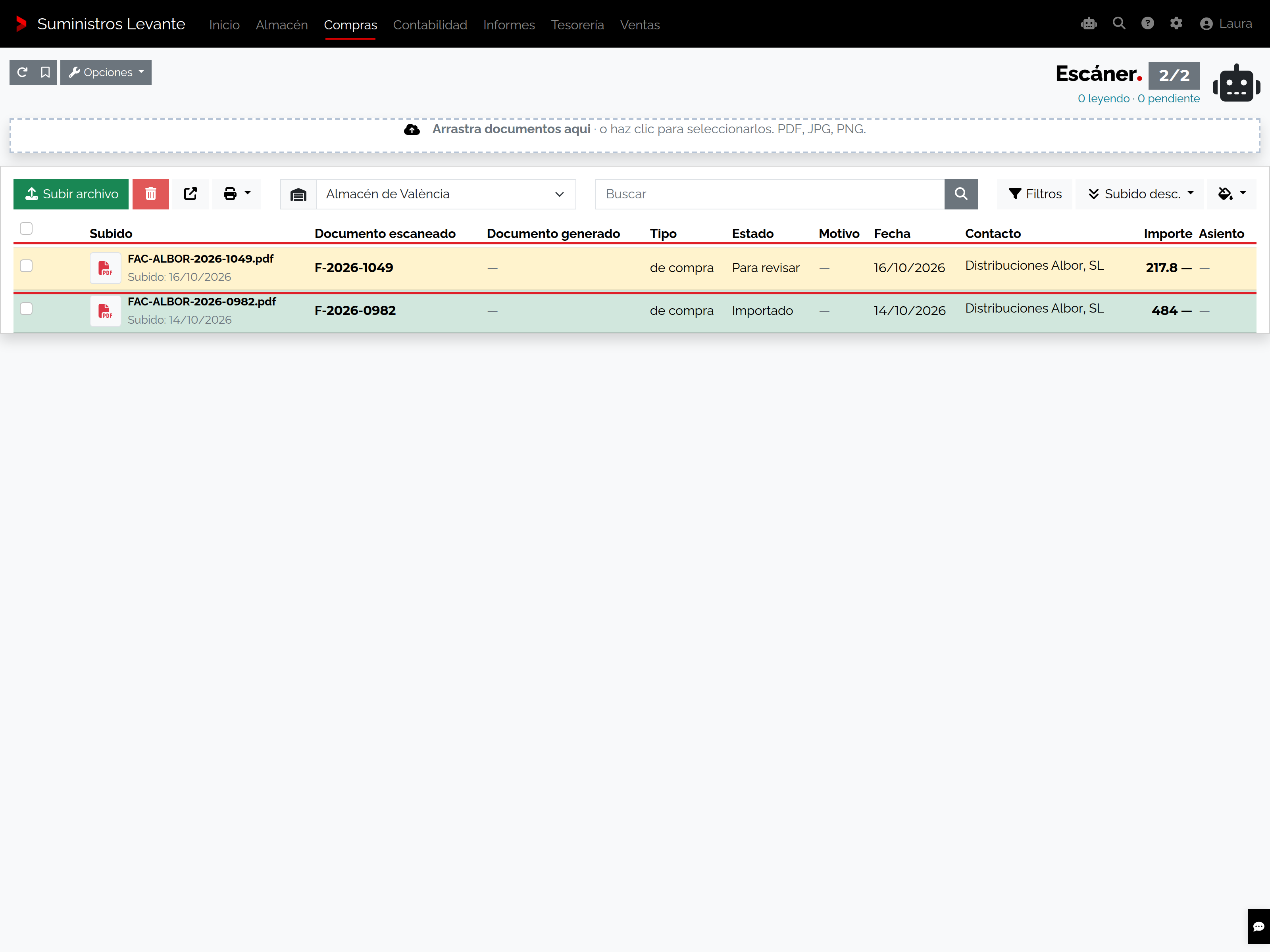 Pantalla EditScannedDocument de BeplyOCR con visualizador del documento a la izquierda y formulario de revisión a la derecha.