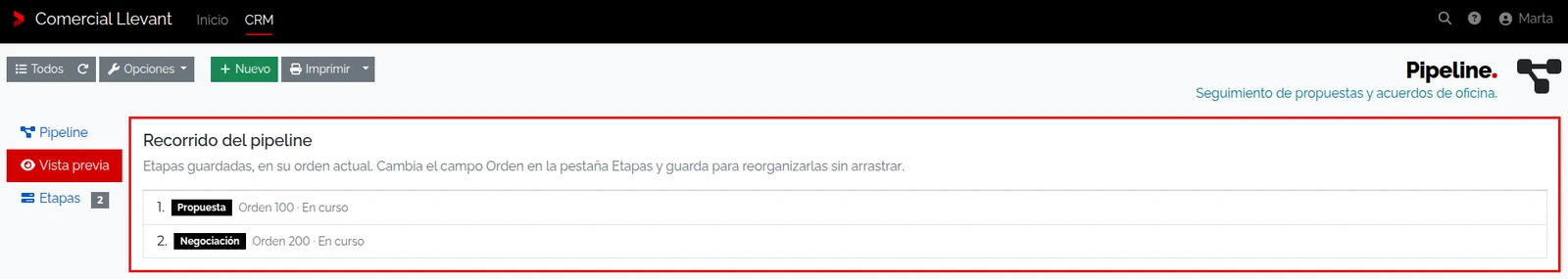 Columnas listas