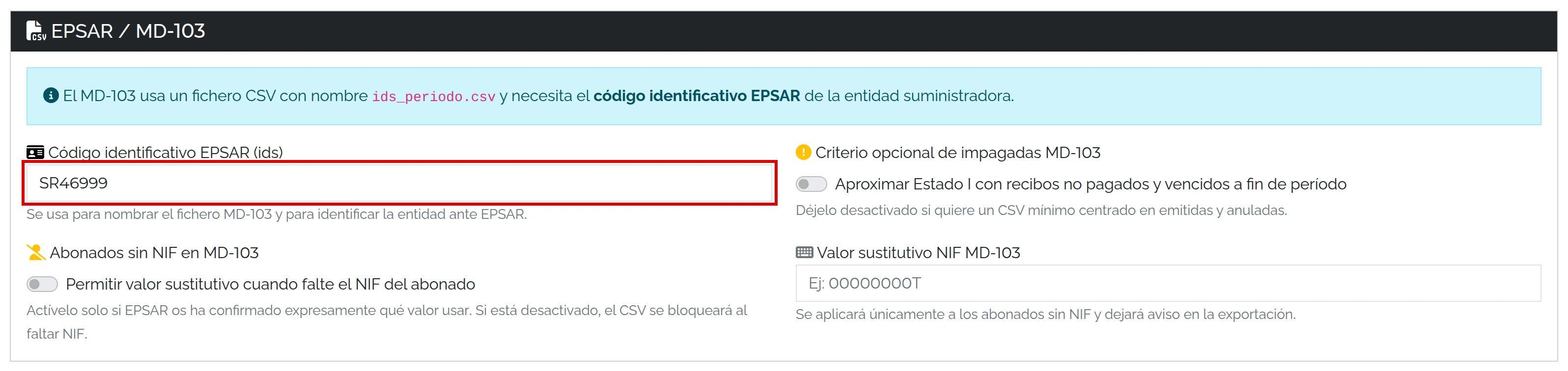Código EPSAR