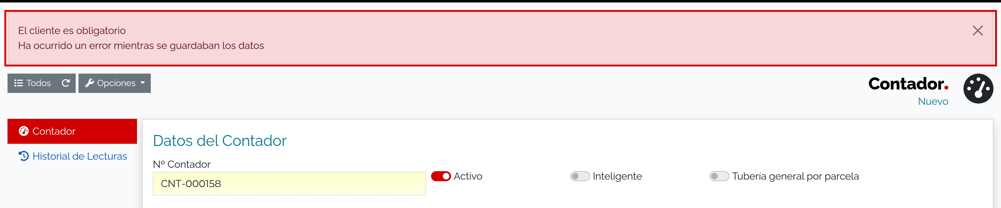 Validación de cliente obligatorio
