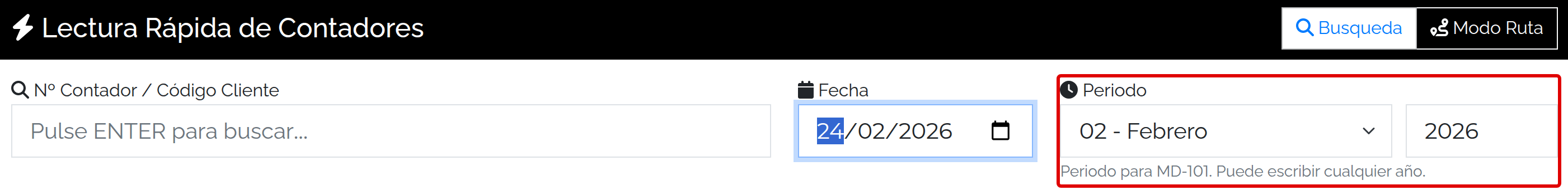 Elegir periodo de febrero