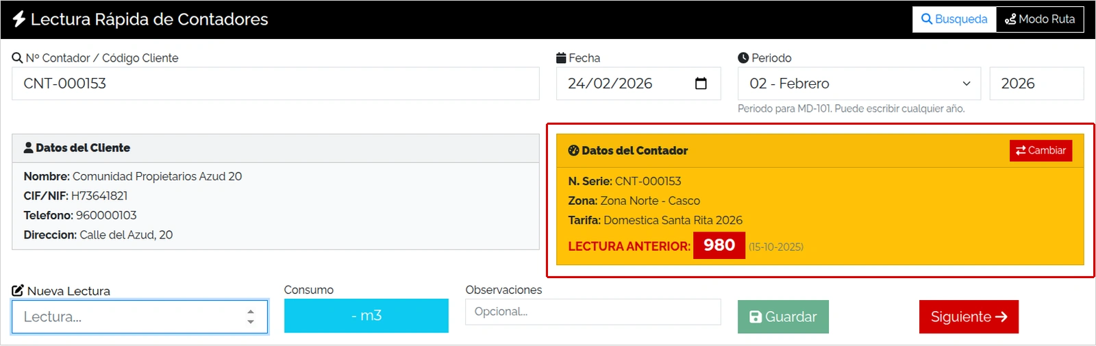 Contador localizado