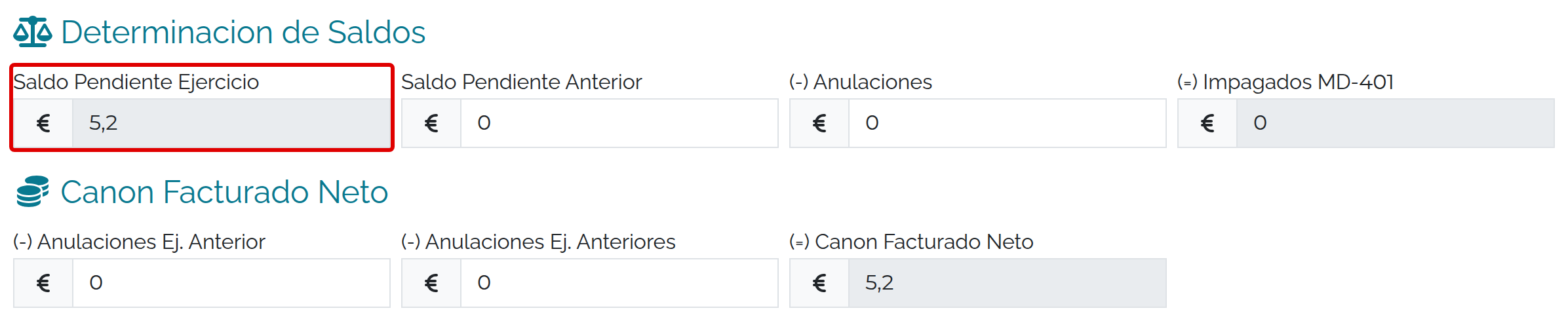Totales y saldos del ejercicio