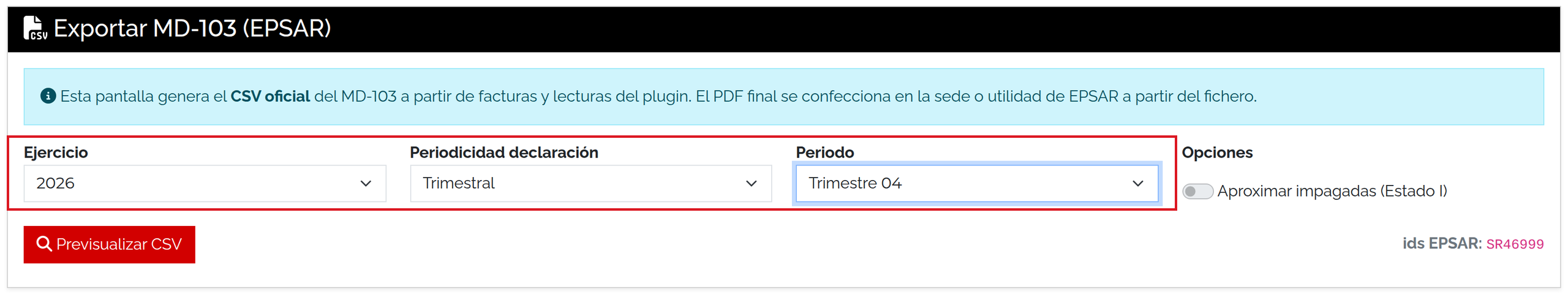 Filtros del cuarto trimestre de 2026, sin aproximar impagadas