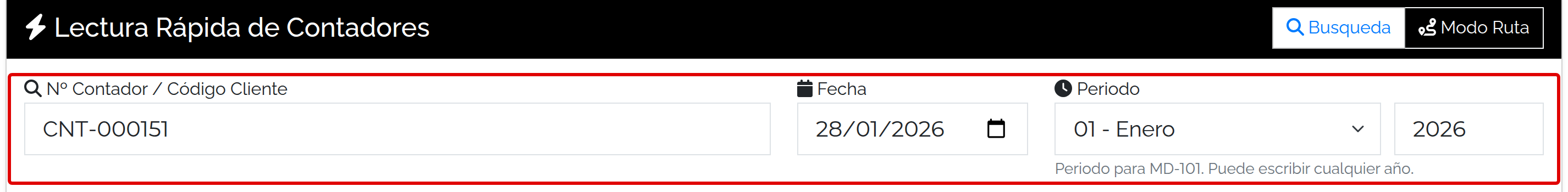 Elegir periodo y fecha