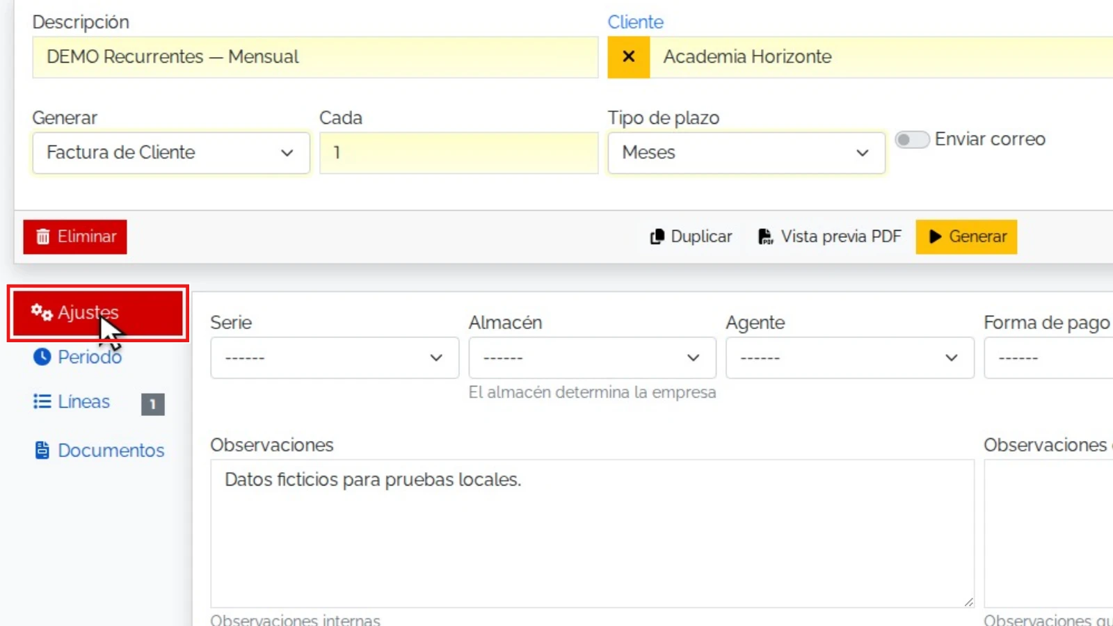 Problema: datos correctos en cada emisión: zona relevante ampliada y resaltada en rojo