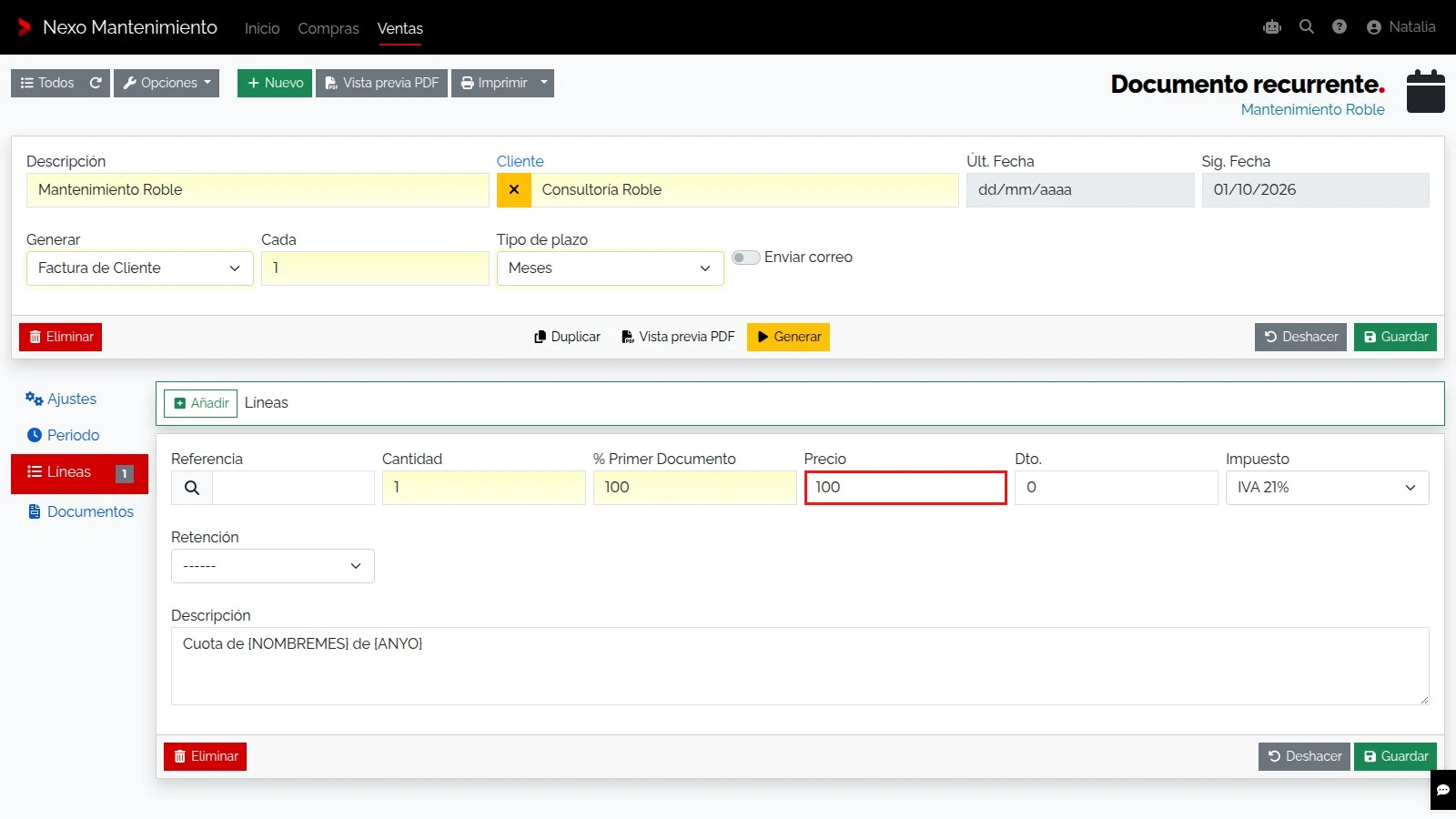 Duplicar una plantilla para otro cliente