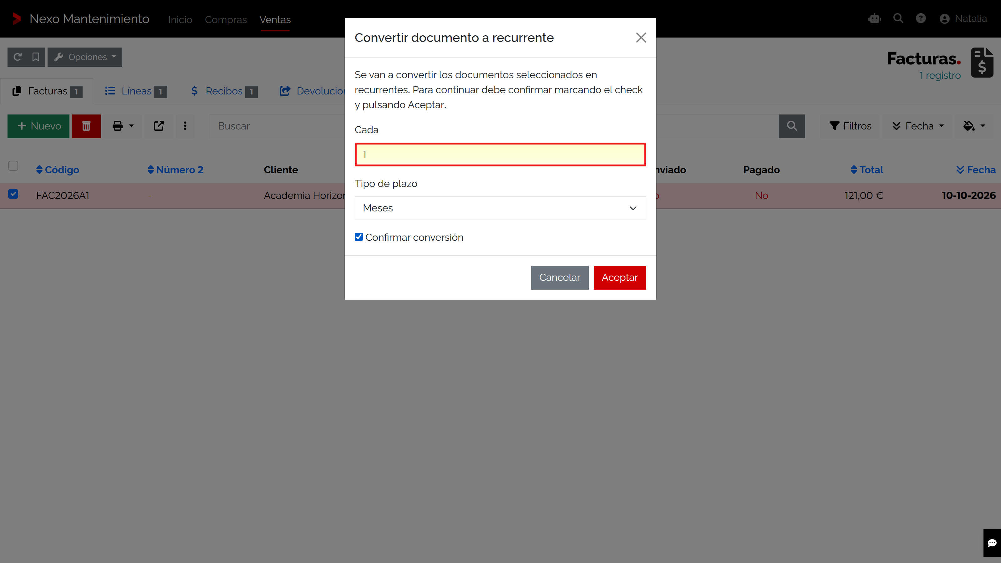 Configurar la frecuencia