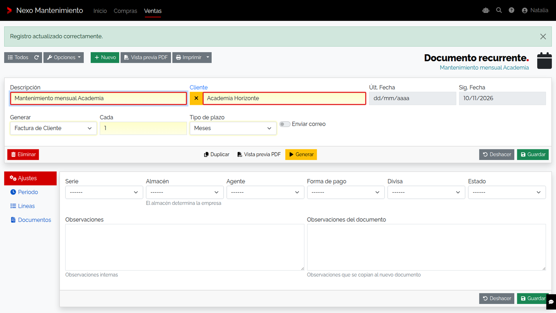 Identificar el servicio y elegir al cliente