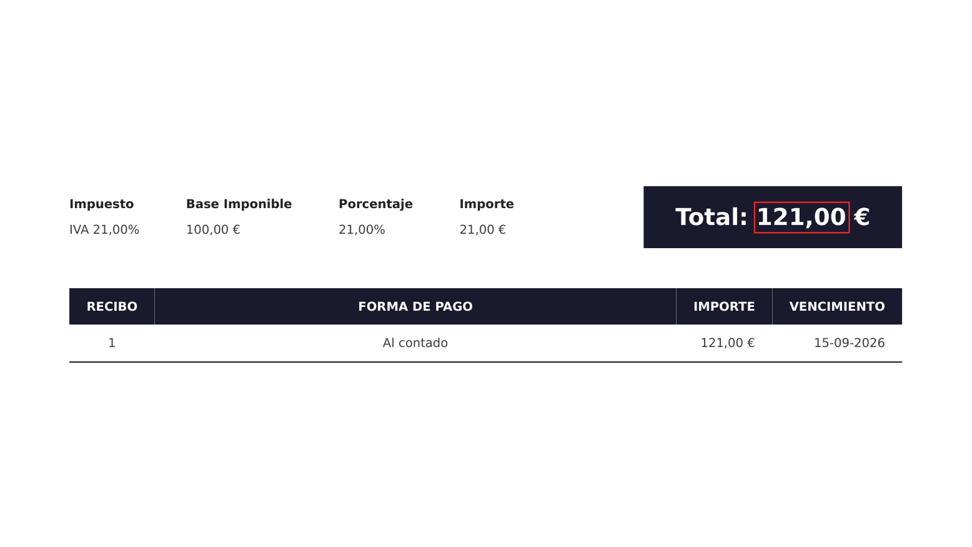Comprobar la factura impresa