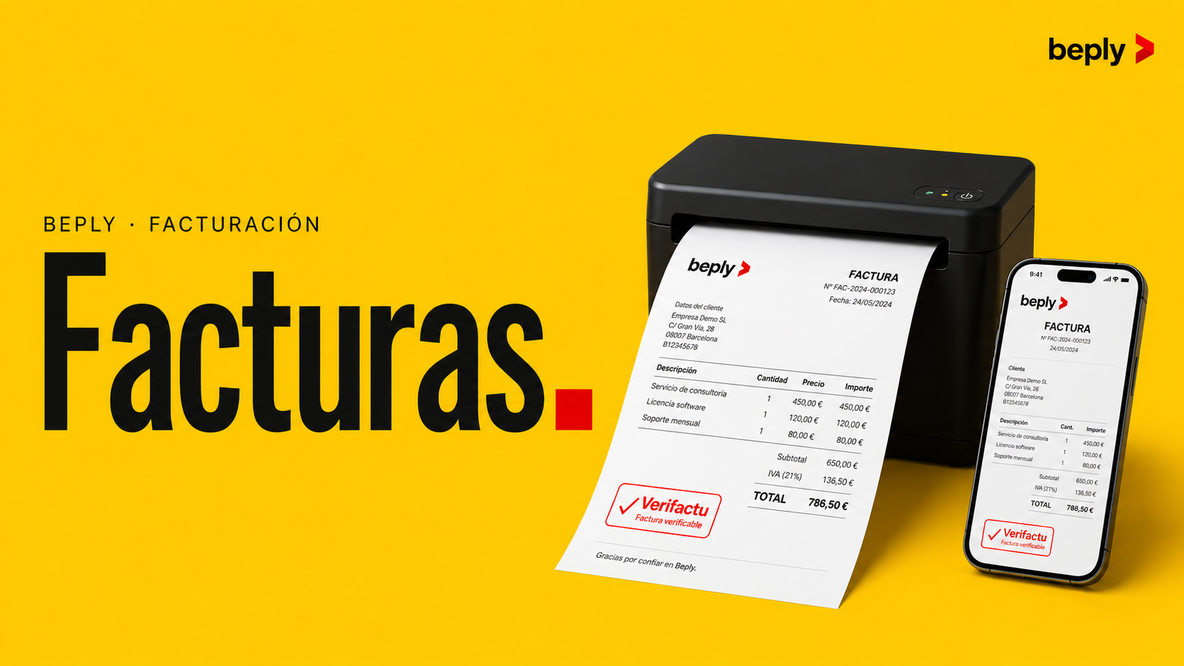 Software de facturación Beply con Verifactu, TicketBAI y SII integrados