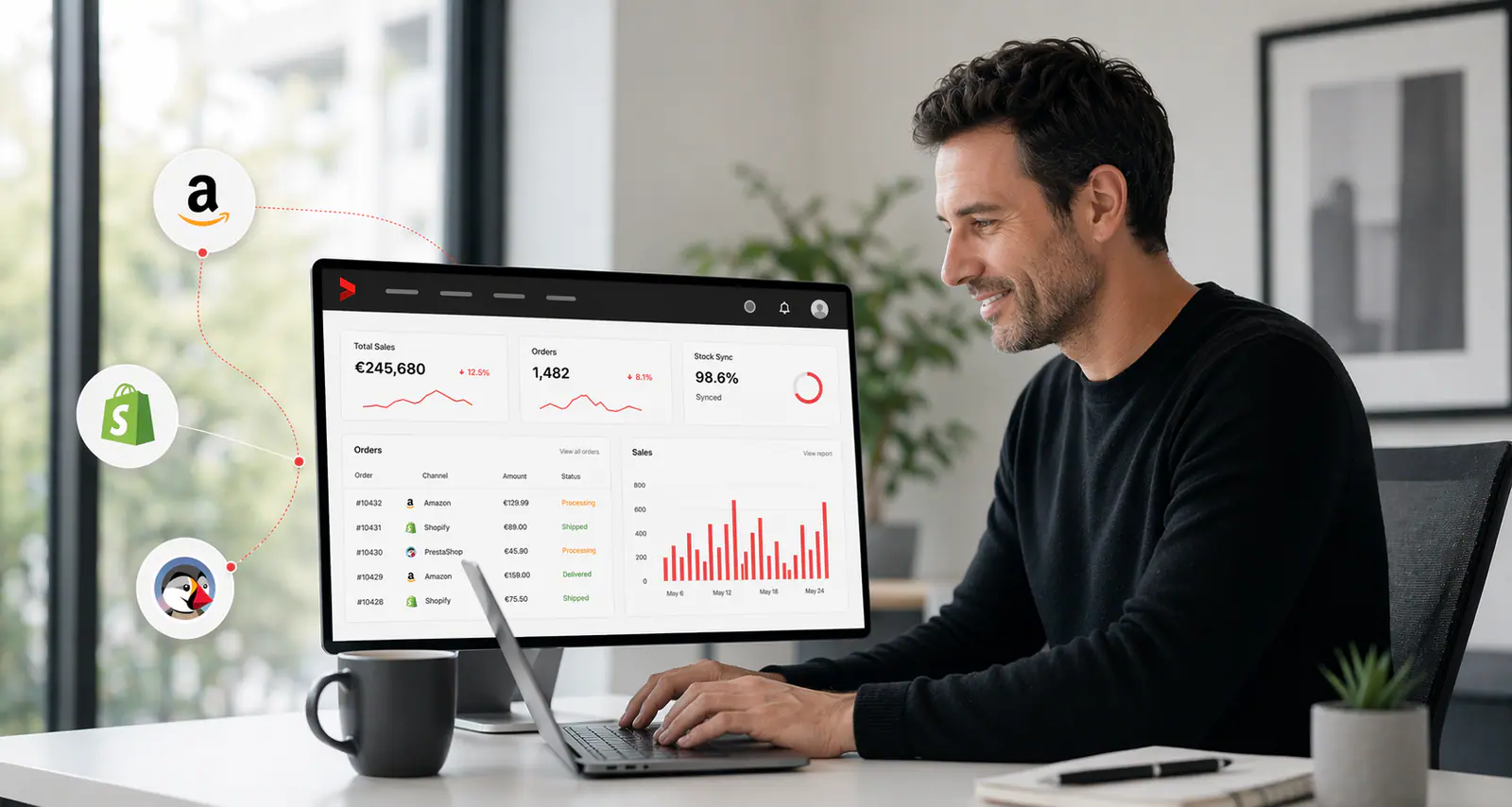 Integraciones de Beply con Amazon, Shopify, PrestaShop, Carrefour y más