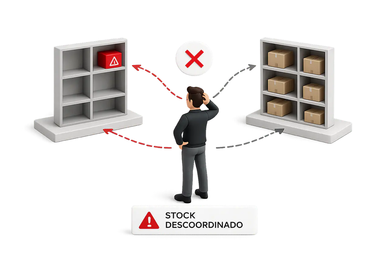 Stock descoordinado entre canales de venta